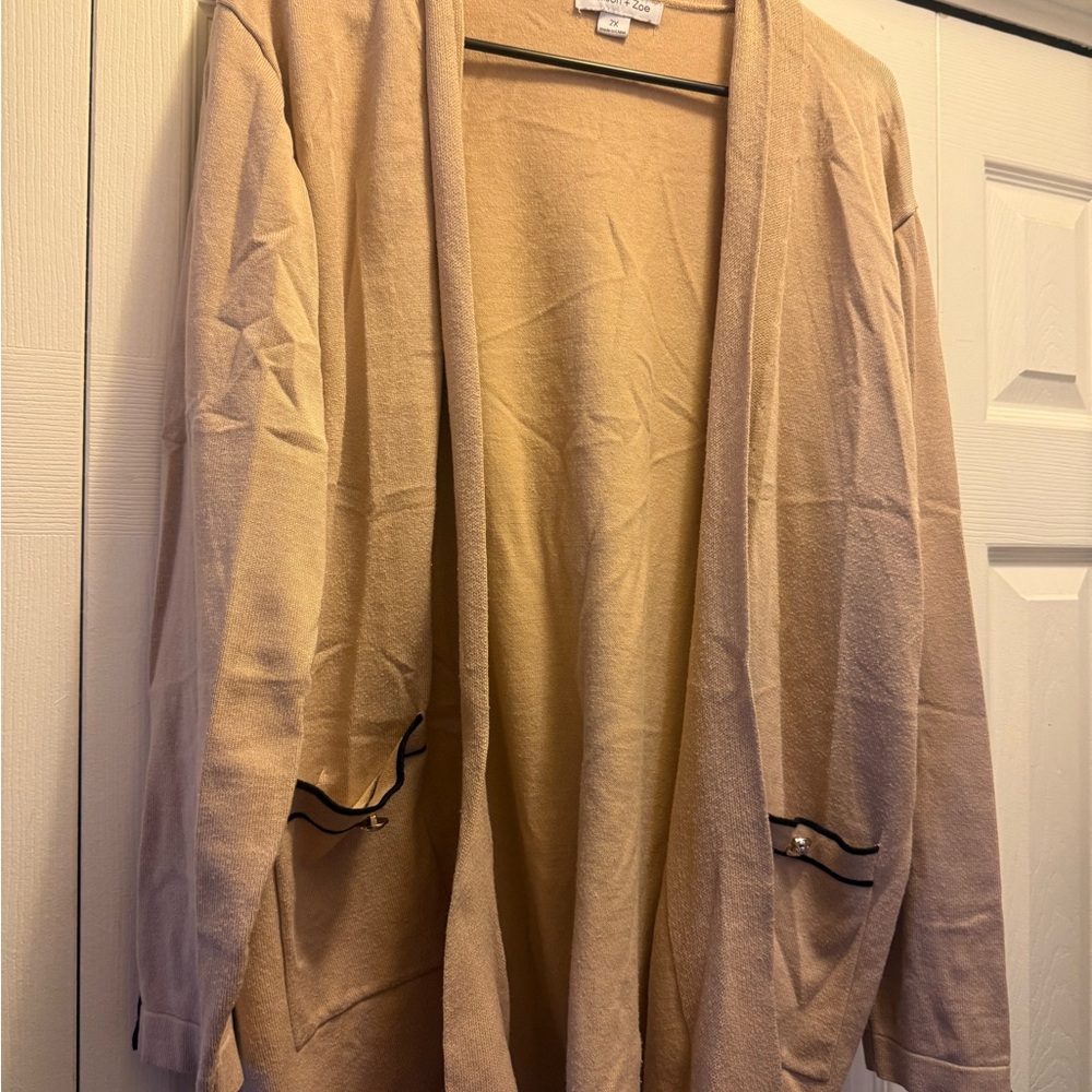 Allison + Zoe Women's Tan Cardigan 2X